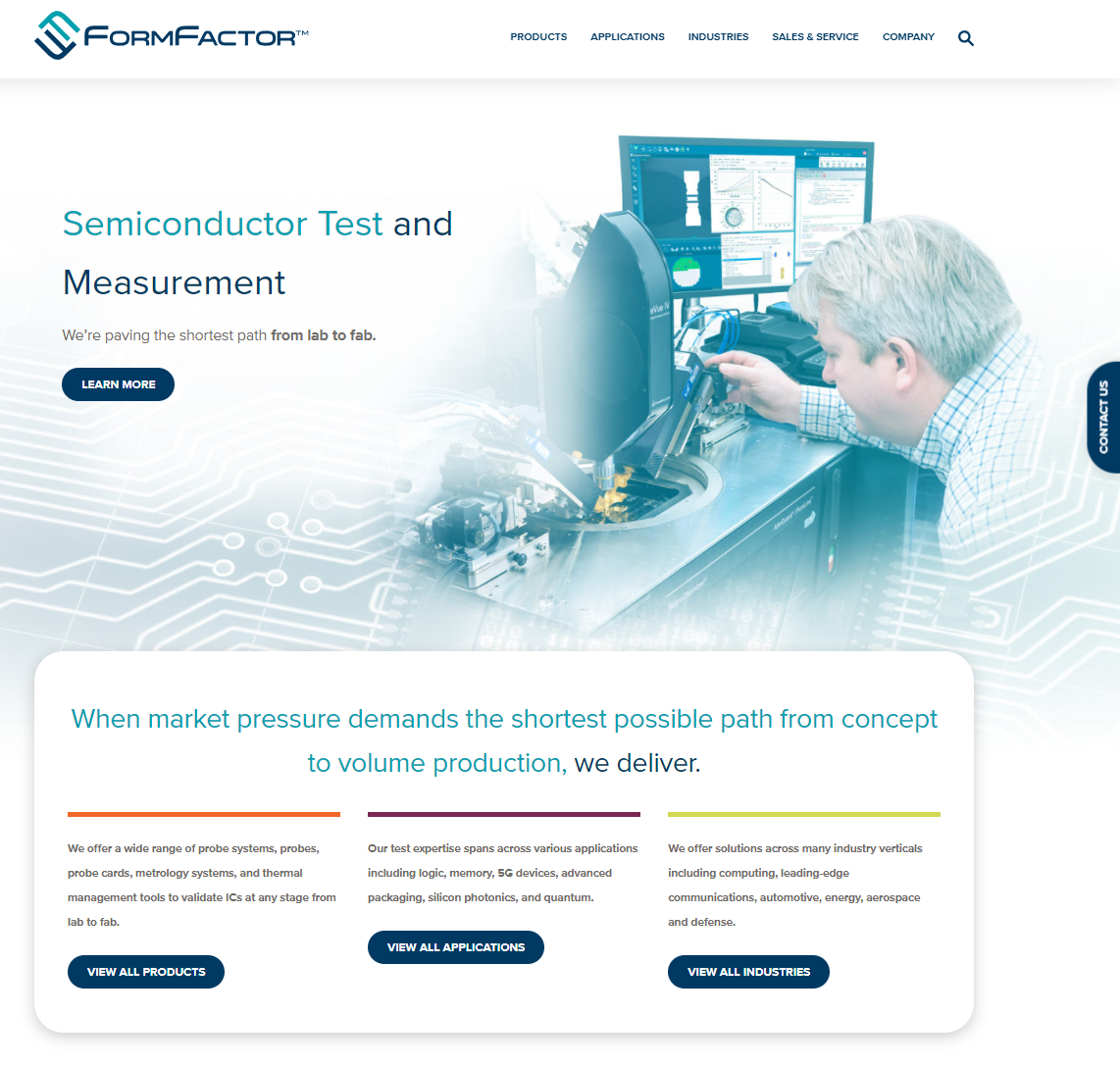 New Website – New Features - www.formfactor.com