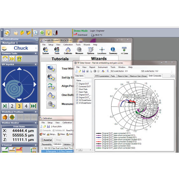 WinCal XE on-wafer RF measurement calibration software is fully integrated in Velox probe station control software